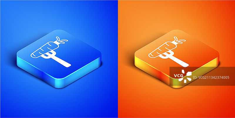 2.5D胡萝卜叉子图标图片素材