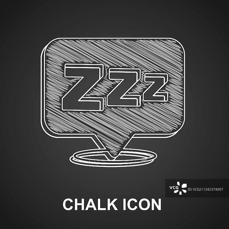 黑色背景上的粉笔睡眠图标图片素材