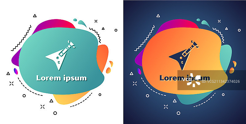 白色电低音吉他图标孤立在白色图片素材