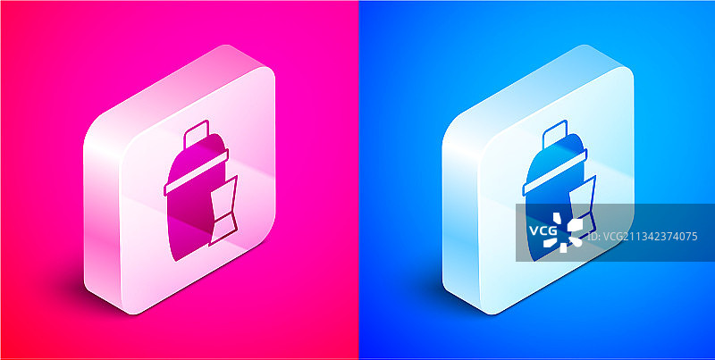 2.5D鸡尾酒调酒器和鸡尾酒杯图标图片素材