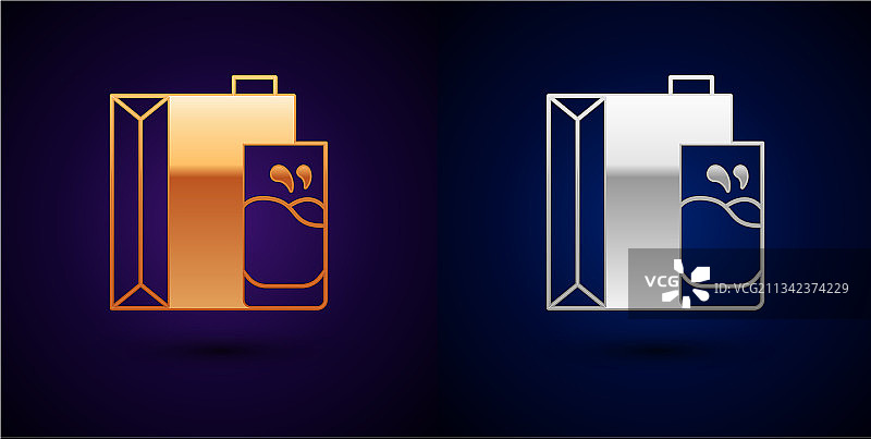 牛奶和玻璃纸包装的金色和银色图片素材