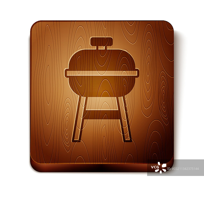 白色背景上的棕色烧烤架图标图片素材