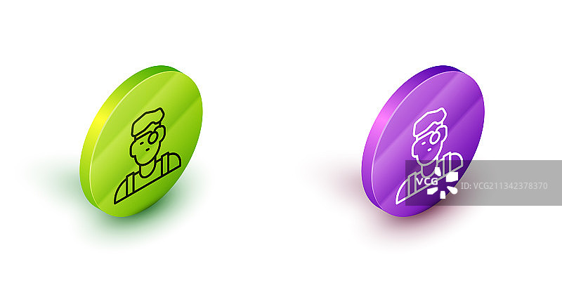 2.5D线条珠宝商人图标（白色背景）图片素材