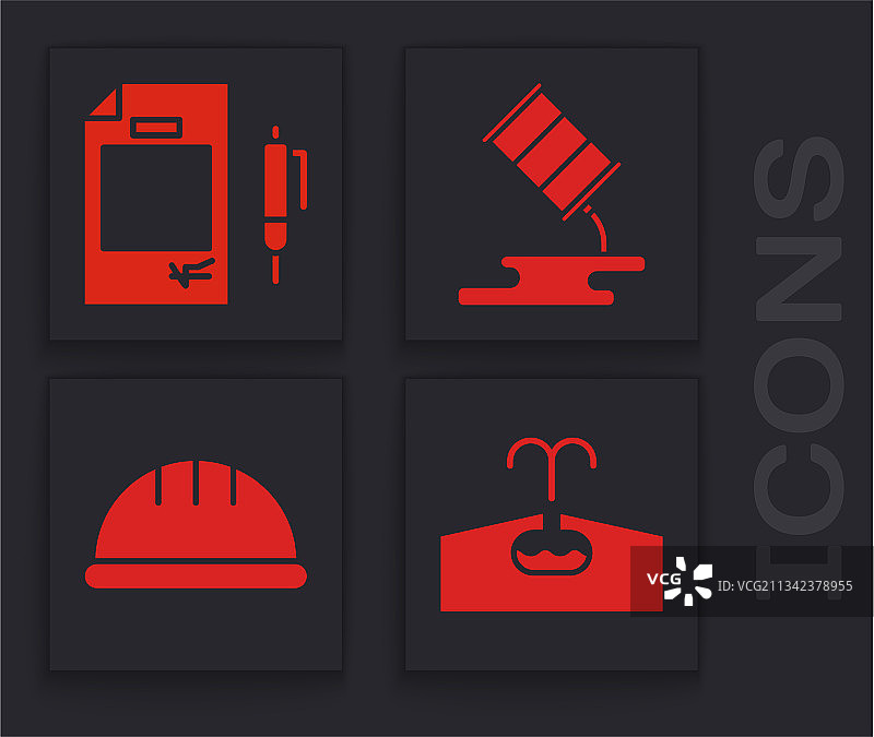 油田合同与钢笔油桶图片素材