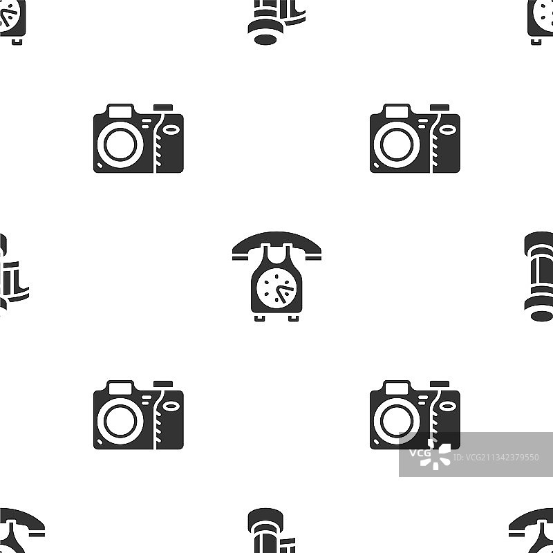 包含胶卷和电话听筒的相机图片素材