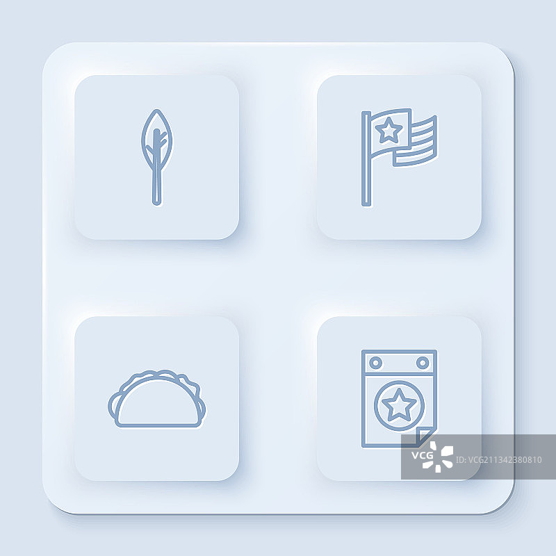 印第安羽毛与美国国旗和墨西哥卷饼图片素材