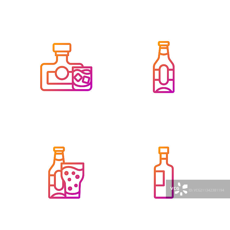 红酒啤酒威士忌酒瓶酒杯系列图片素材