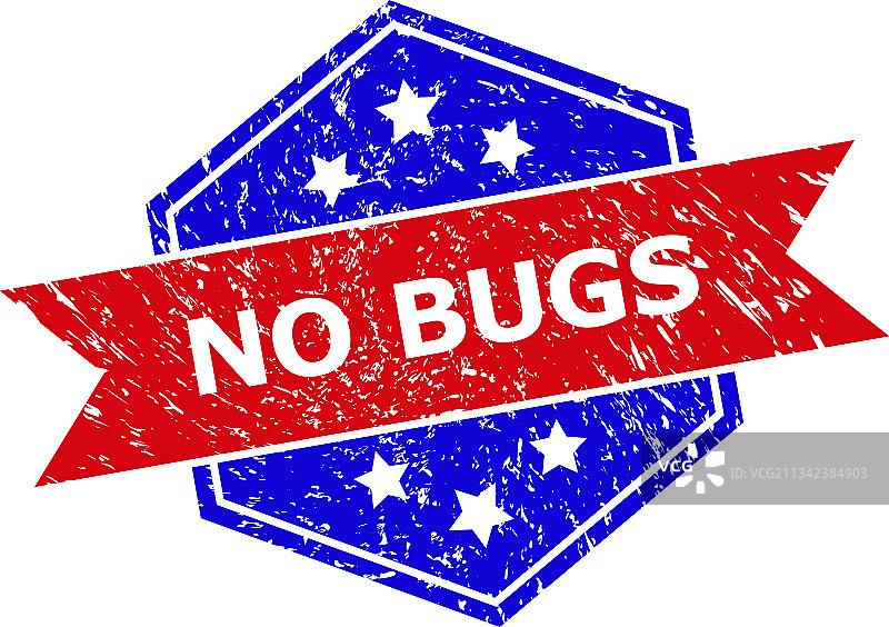 六边形双色无虫腐蚀效果印章图片素材