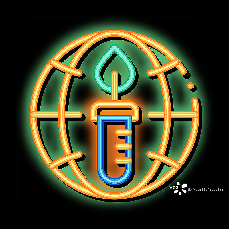 蜡烛地球问题霓虹灯发光图标图片素材