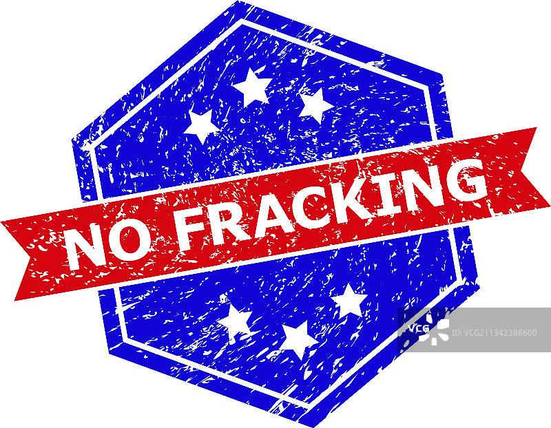 六边形双色禁止水力压裂橡胶印章图片素材