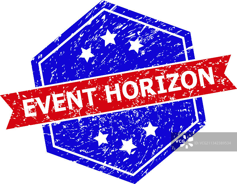 双色六边形事件视界印章图片素材