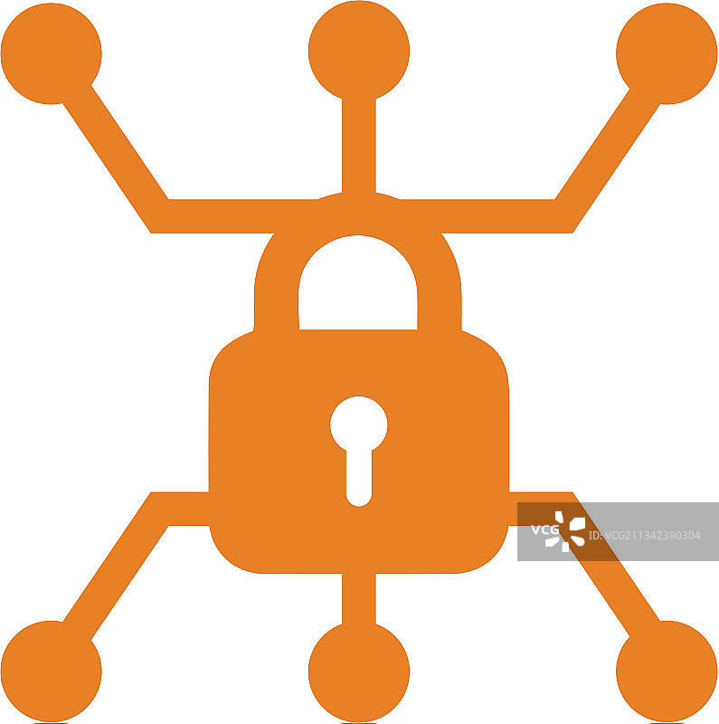 防病毒防火墙安全橙色图标图片素材