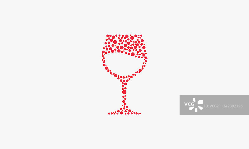 红色气泡点缀的酒杯设计图片素材