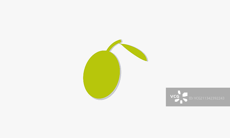 绿色橄榄果实阴影Logo设计图片素材
