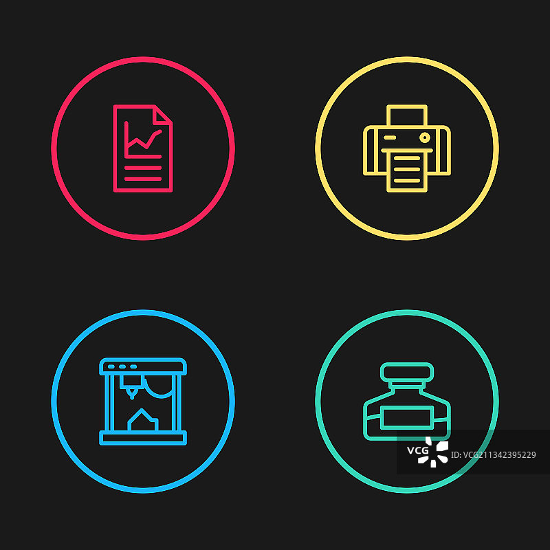 3D打印机与墨水瓶图片素材