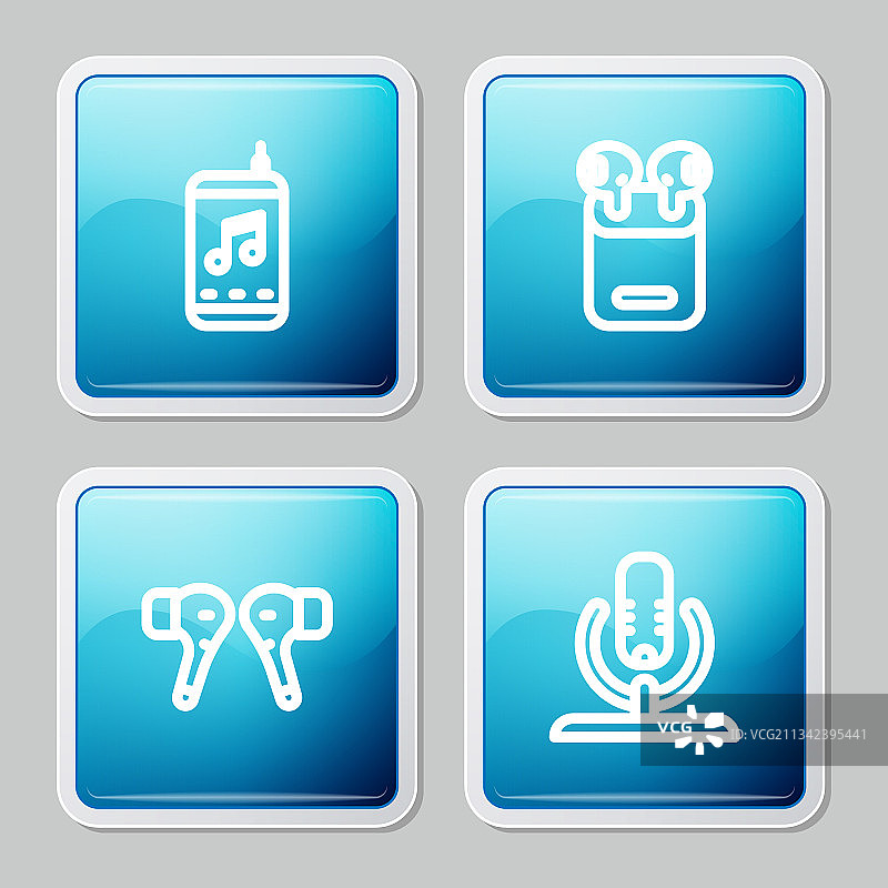 音乐播放器无线耳机盒子套装图片素材