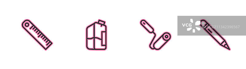 滚筒刷和打印机墨水图片素材