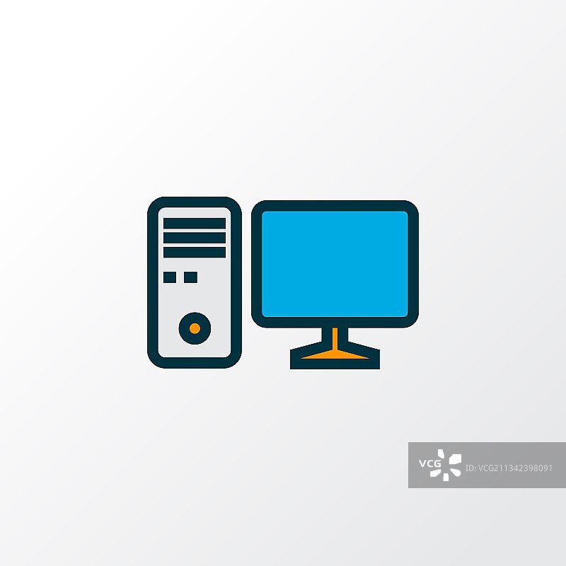 电脑图标彩色线条符号优质设计图片素材