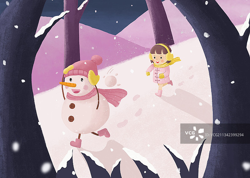 打雪仗图片素材