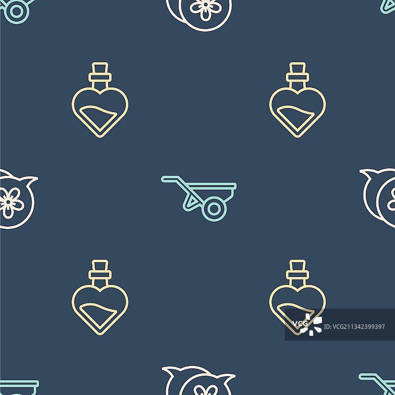 花瓶与爱情药水线条设计图片素材