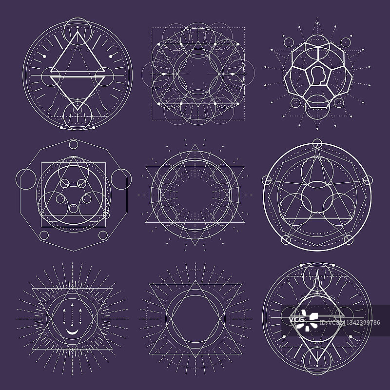 神秘的神秘学符号占星概念图片素材