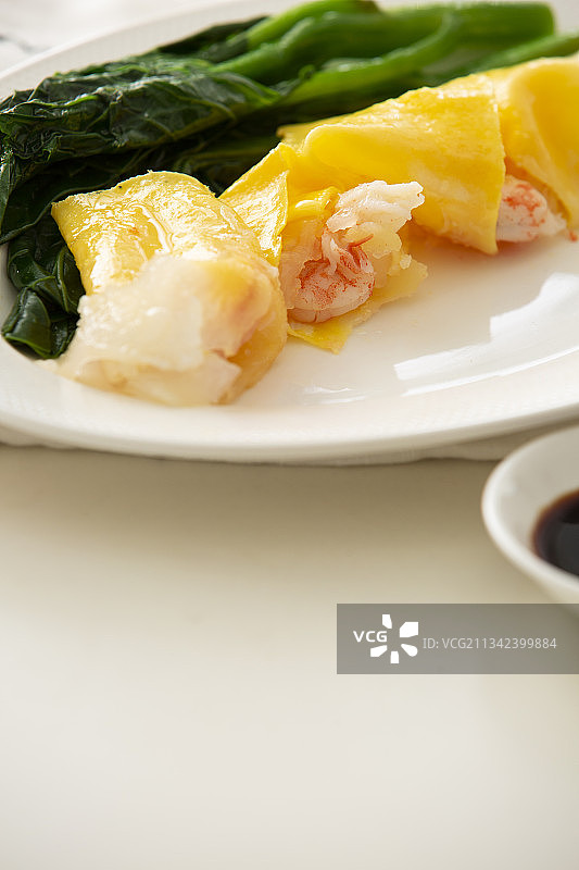 中华美食粤式肠粉和拉肠图片素材