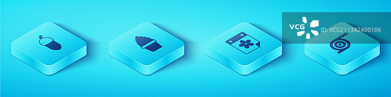 2.5D等距盆栽仙人掌园林套装图片素材