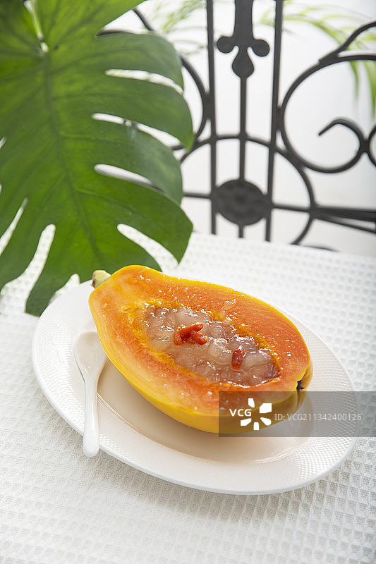 中华美食木瓜炖雪蛤图片素材