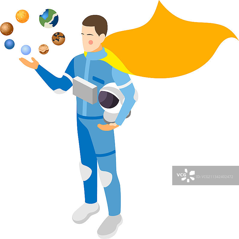 2.5D超级英雄宇航员图片素材