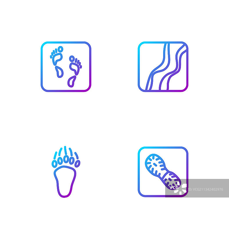人类脚印熊掌鞋子线条设计图片素材