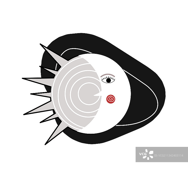 迷幻风太阳月亮图片素材