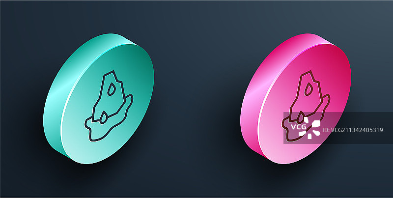 2.5D等距线条冰川融化图标图片素材