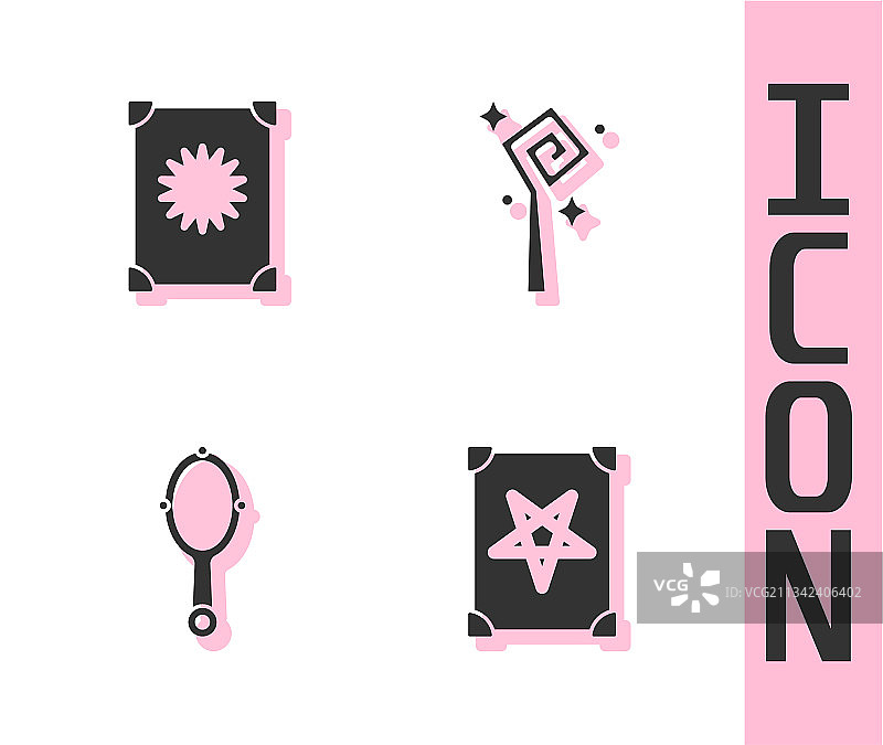 古代魔法书、魔法手镜图片素材