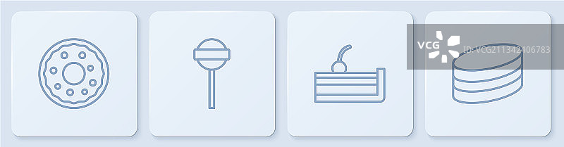甜甜圈樱桃芝士蛋糕棒棒糖图片素材