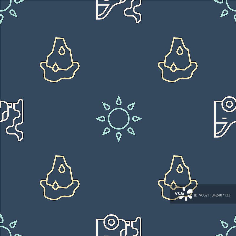 汽车尾气冰川融化阳光线条组合图片素材