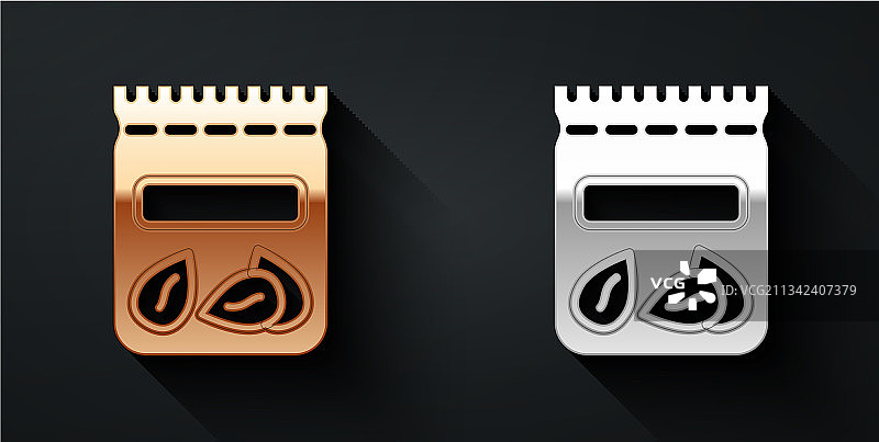 金色和银色种子包装图片素材