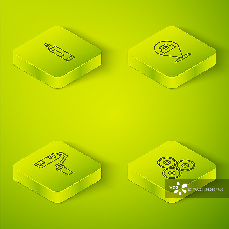 2.5D油漆喷雾罐滚刷场景图片素材