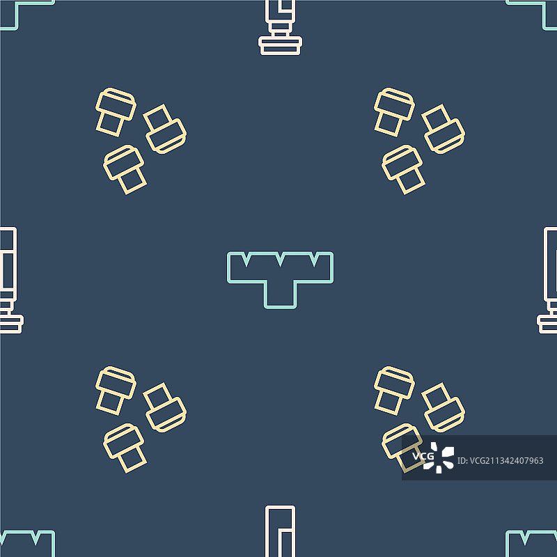 记号笔附件和无缝线条组合图片素材