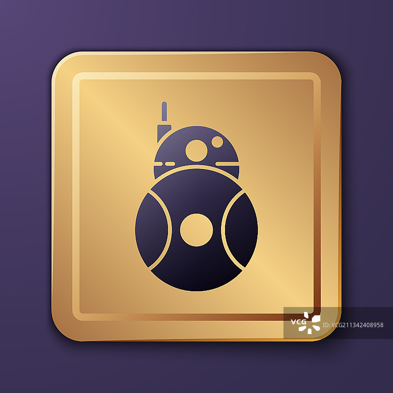 紫色背景上的紫色机器人图标图片素材