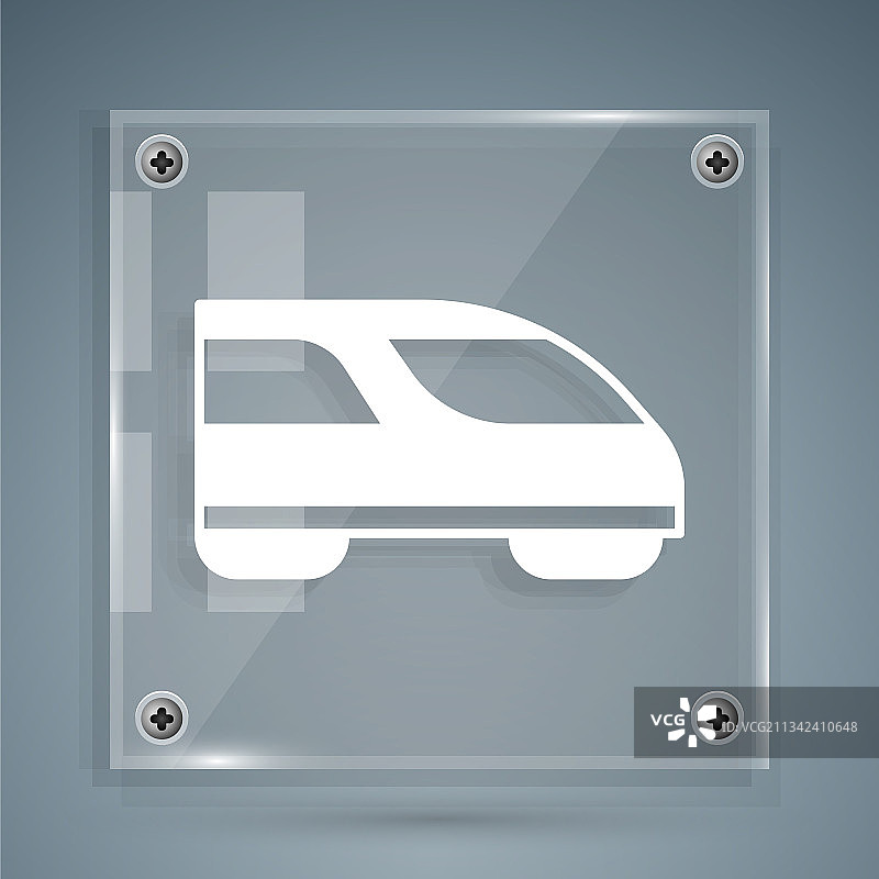 灰色背景上的白色高速列车图标图片素材