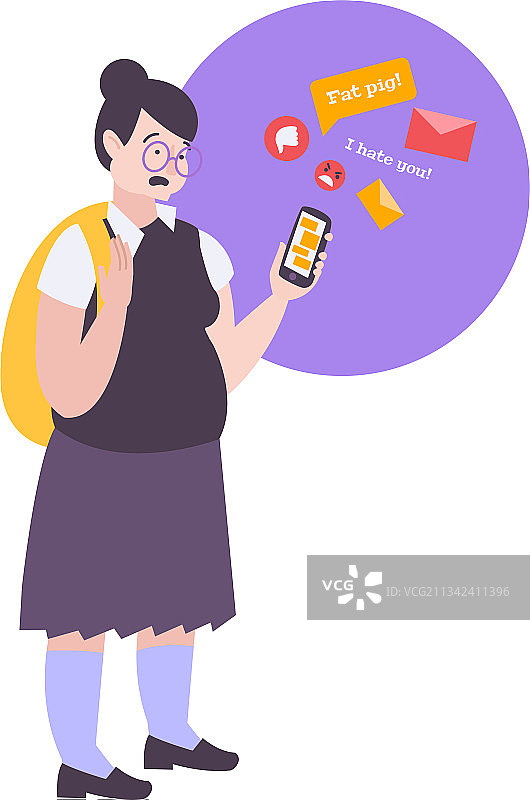 扁平风格的欺凌图标图片素材