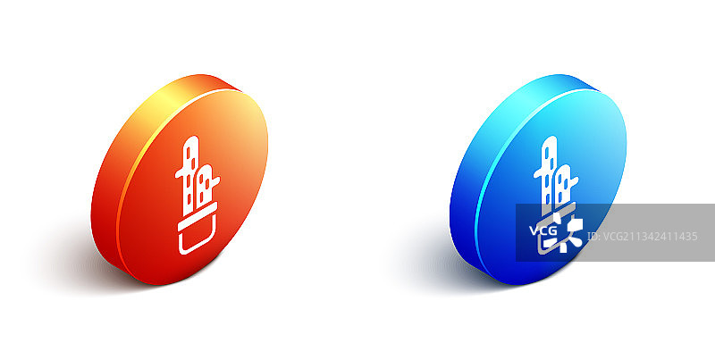 2.5D盆栽仙人球图标图片素材