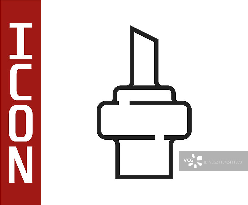 黑色线条葡萄酒木塞图标图片素材