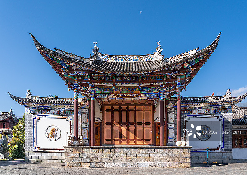 云南大理喜洲的建筑风景图片素材
