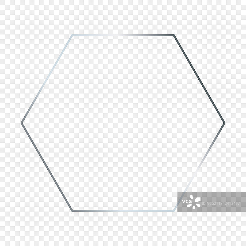 银色发光六边形边框图片素材