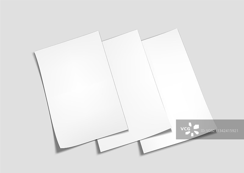 用于演示的3D白色空白A4纸图片素材