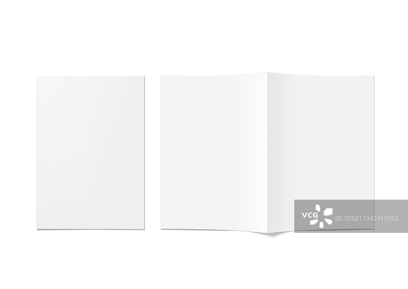 逼真的空白A4双折页宣传册图片素材