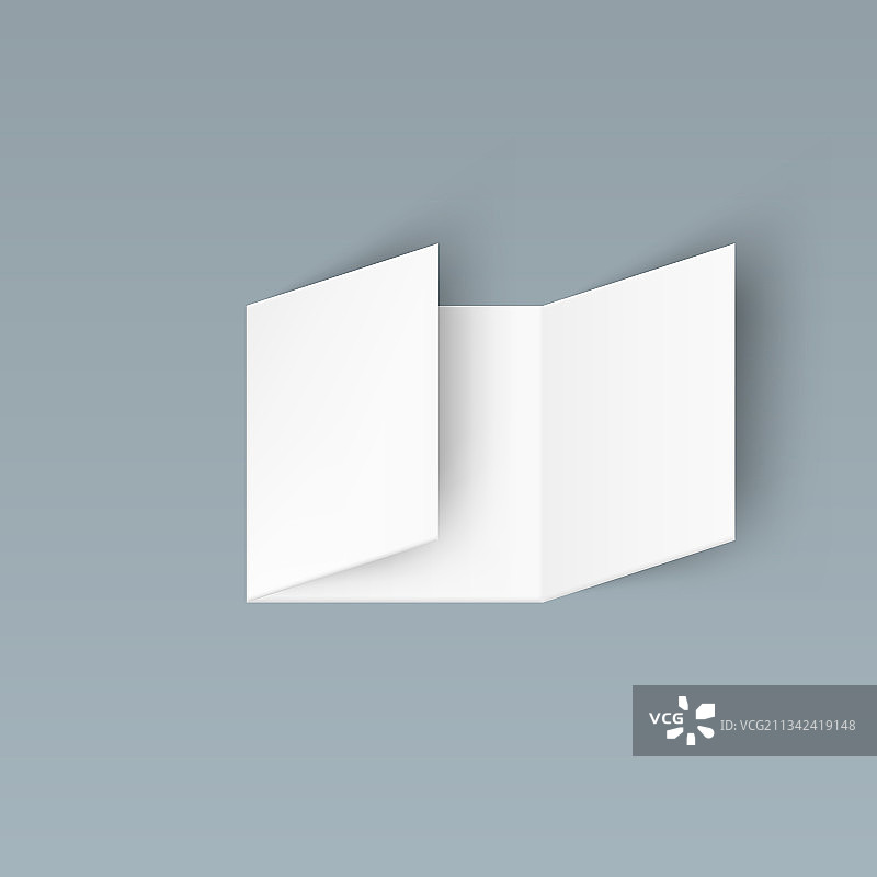 方形空白三折宣传册图片素材