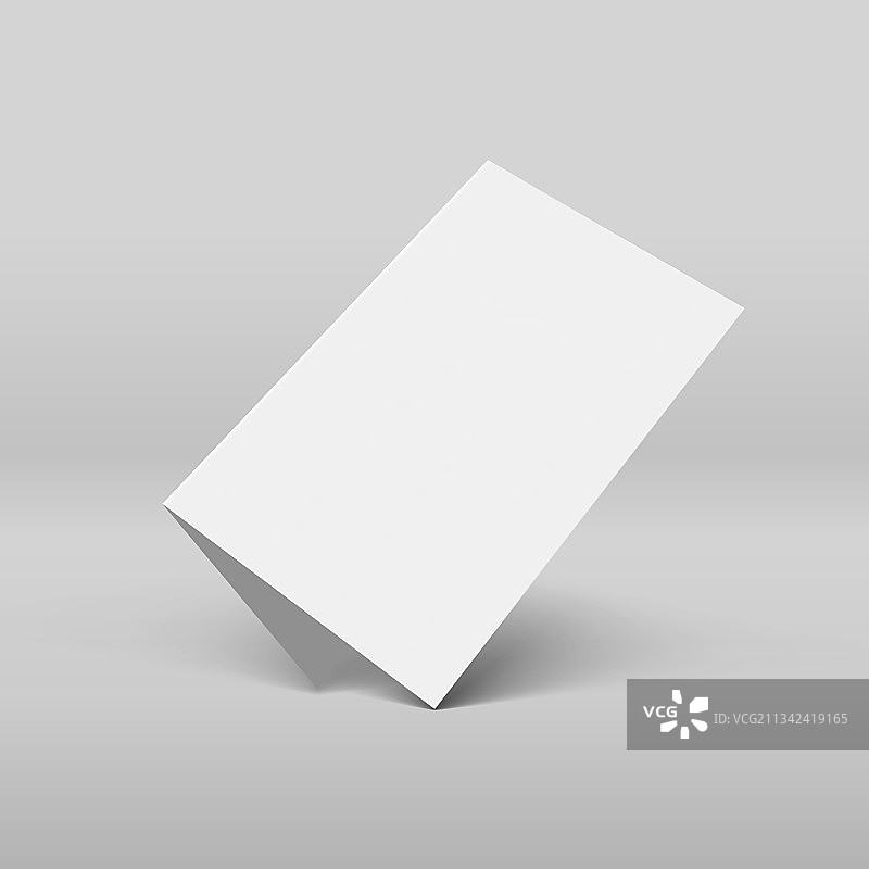 3D白色空白对折宣传册模板图片素材