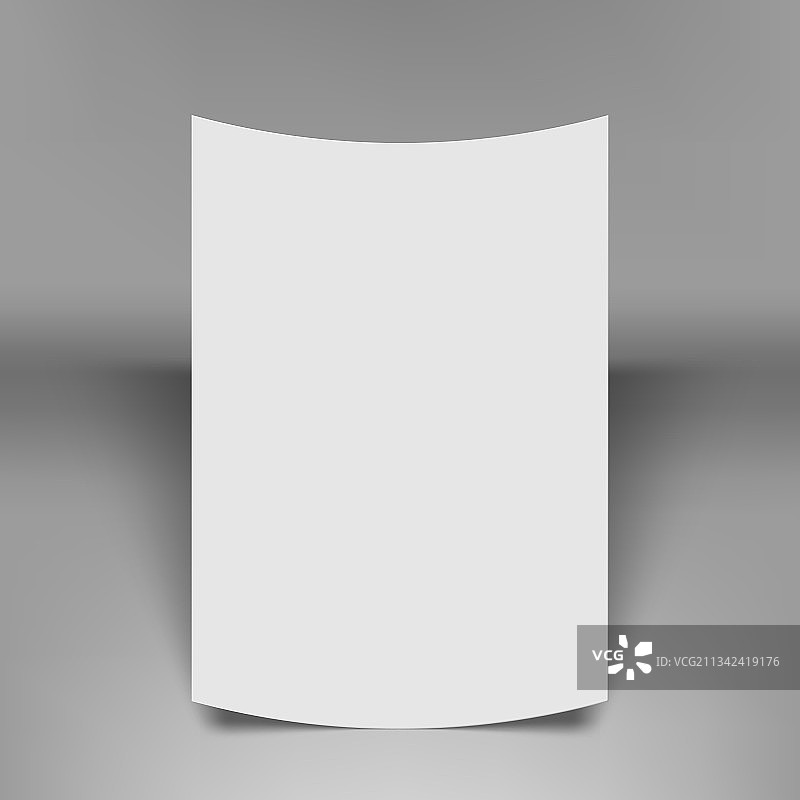 灰色背景上隔离的3D透明宣传单模板图片素材